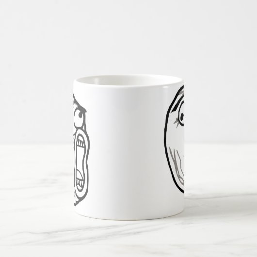 lolの顔のミームのユーモアのroflのomgのomfg コーヒーマグカップ (中央)