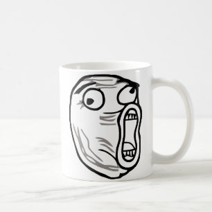 lolの顔のミームのユーモアのroflのomgのomfg コーヒーマグカップ