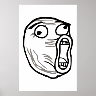 lolの顔のミームのユーモアのroflのomgのomfg ポスター