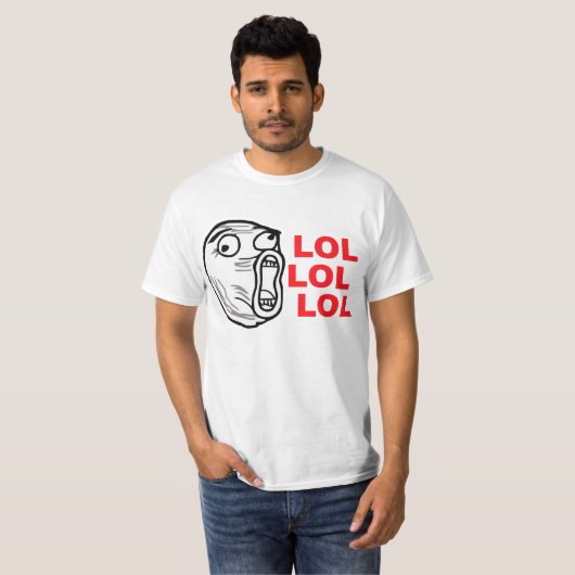 lolの顔のミームのユーモアのroflのomgのomfg tシャツ (正面フル)