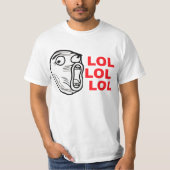 lolの顔のミームのユーモアのroflのomgのomfg tシャツ (正面)