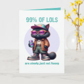 LOLの99%は面白くない Gen Z 黒猫のユーモア カード (黄色い花)