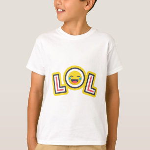 LOLスマイリー絵文字ボーイズTシャツ - 楽しく笑おう Tシャツ