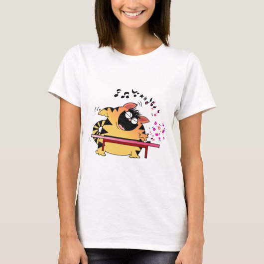 LOLネコ |太ったミュージカル猫 Tシャツ (正面)