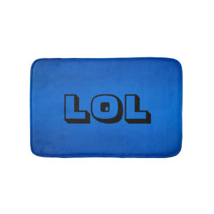 LOLブルーとブラックバスマットのバスルームの装飾 バスマット