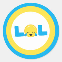 LOL大声で笑う絵文字ブルーイエロー
