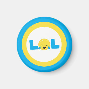 LOL大声で絵文字ブルーイエローを笑クラシックう マグネット