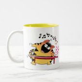 LOL猫|の脂肪質の音楽的な猫 ツートーンマグカップ (左)