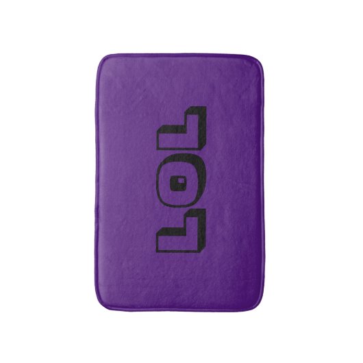 LOL紫王室の・黒可愛いバスマおもしろいット バスマット (正面縦)