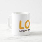 LOL – 大声で笑う コーヒーマグカップ (正面左)