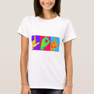 LOL ASLの手話のデザイン Tシャツ