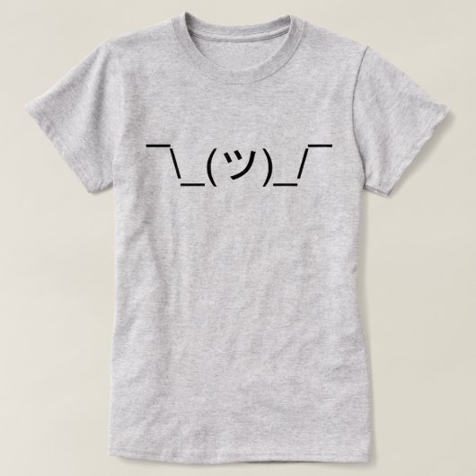 LOL IDK Shrug絵文字 Tシャツ (デザイン正面)
