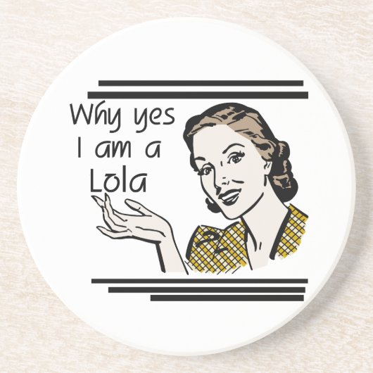 LolaのレトロのTシャツおよびギフト コースター (正面)