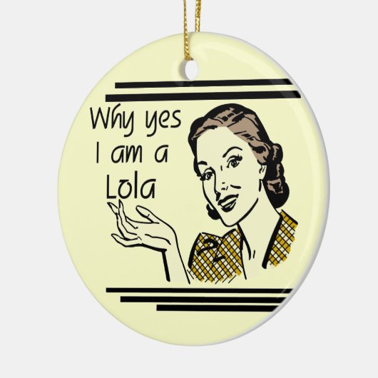 LolaのレトロのTシャツおよびギフト セラミックオーナメント (左)