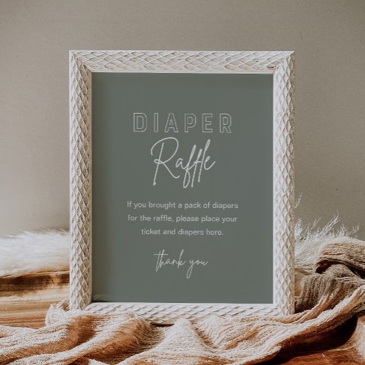 LOLAセージおむつラッフルベビーシャワーゲーム ポスター