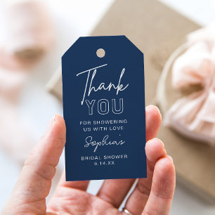 LOLAブライダルシャワー、ベビーシャワーNavy Blue Favor ギフトタグ