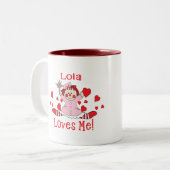 Lola愛の私縫いぐるみ人形 ツートーンマグカップ (正面左)