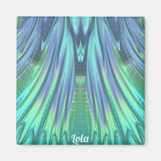 LOLA 〜抽象的なパターン〜 グリーン・ウォーターフォール〜 マグネット (正面)