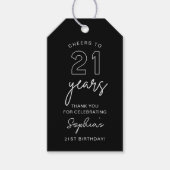 LOLA 21st誕生日メッセージカードブラック ギフトタグ (正面)