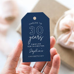 LOLA 30th Birthday Navy Blue Favor ギフトタグ<br><div class="desc">ロラのコレクションモダンはラインとお洒落タイポグラフィでエレガンスをコンテンポラリー醸し出す。そのフェミニン基調は文と美しくバランスはっきりしたよく、活気ある花嫁のための理想的な選択モダンである。</div>