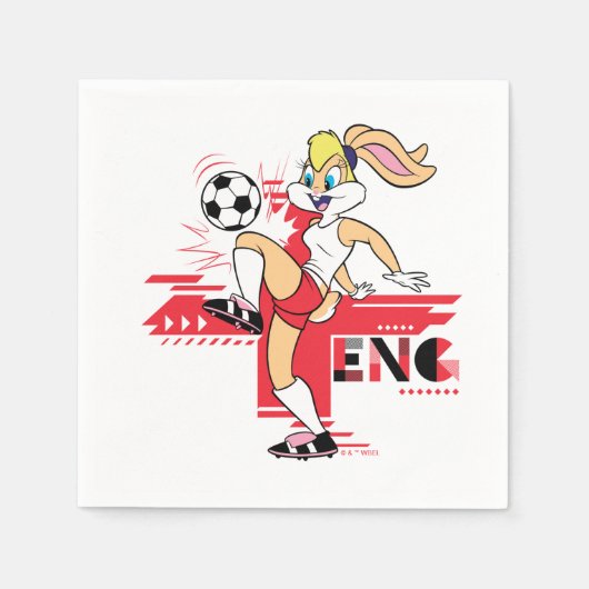 Lola Bunny Team England Soccer Graphic スタンダードカクテルナプキン (正面)