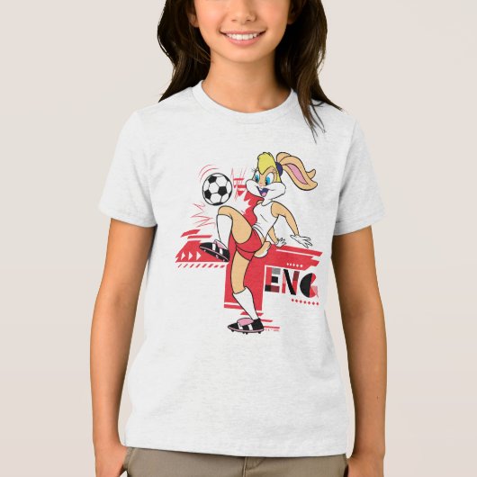 Lola Bunny Team England Soccer Graphic トライブレンドＴシャツ (正面)