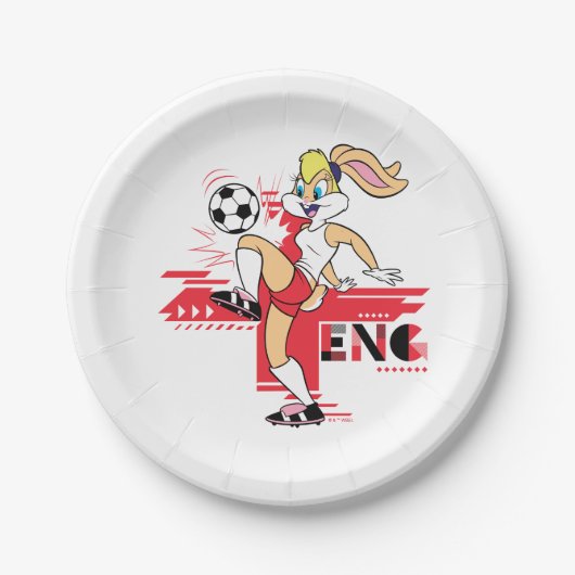 Lola Bunny Team England Soccer Graphic ペーパープレート (正面)