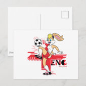 Lola Bunny Team England Soccer Graphic ポストカード (正面/裏面)