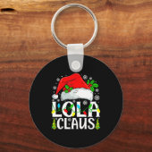 Lola Claus Funny Christmas Family Matching  キーホルダー (正面)