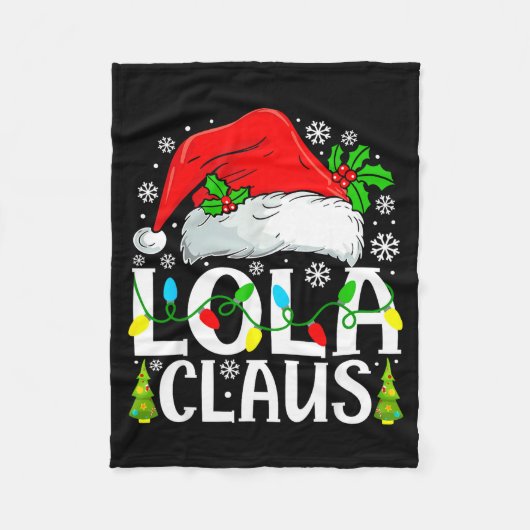 Lola Claus Funny Christmas Family Matching  フリースブランケット (正面)