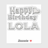 Lola Happy Birthday silver Aufkleber Sticker シール (シート)