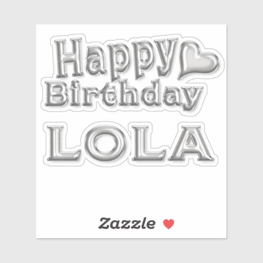 Lola Happy Birthday silver Aufkleber Sticker シール (シート)