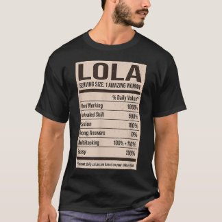 Lola Nutrition Facts Name Nickname Alias Title Fri Tシャツ