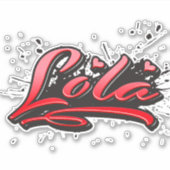 Lola red Heart Graffiti Aufkleber Sticker シール (正面)
