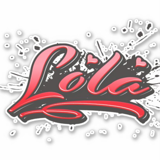 Lola red Heart Graffiti Aufkleber Sticker シール (正面)