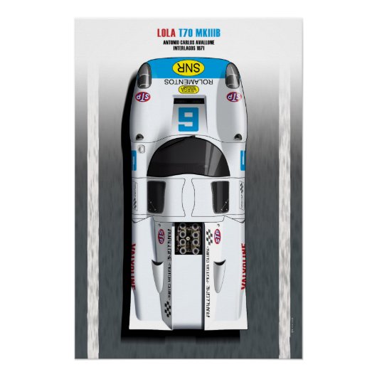 Lola T70 Avallone Interlagos 1971 ポスター (正面)