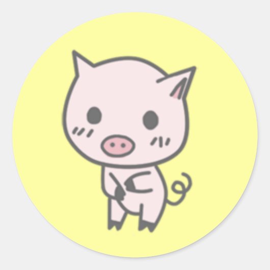 Lola The Pig Stickers 1&1/2in ラウンドシール (正面)
