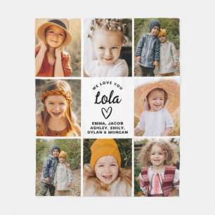 Lola We Love youハートモダンPhoto Collage フリースブランケット