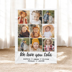 Lola We Love youハートモダンPhoto Collage フリースブランケット