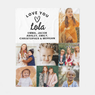 Lola We Love youハートモダンPhoto Collage フリースブランケット