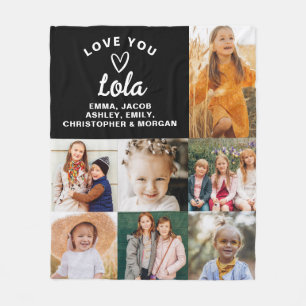 Lola We Love youハートモダンPhoto Collage フリースブランケット
