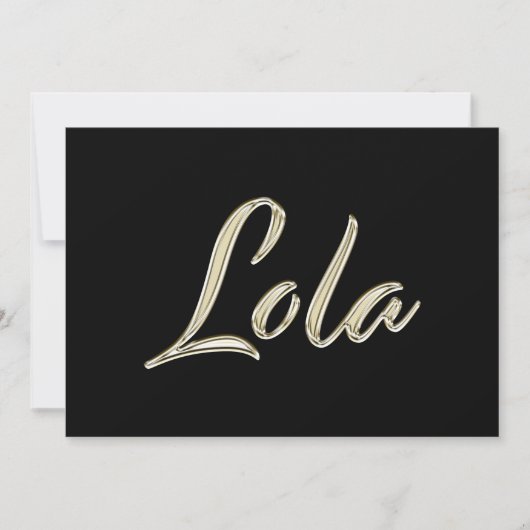 Lola white gold Handwriting Karte カード (正面)