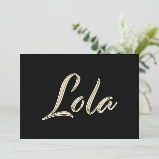 Lola white gold Handwriting Karte カード (スタンド正面)