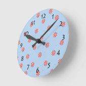 Lollipop Sweet Candy Blue Wall  ラウンド壁時計 (傾斜)