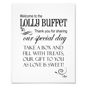 Lolly Buffetのサイン結婚へようこそ – ボックス フォトプリント