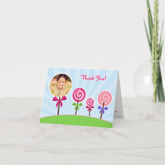 Lollypop Thank You Photo Card サンキューカード (正面)