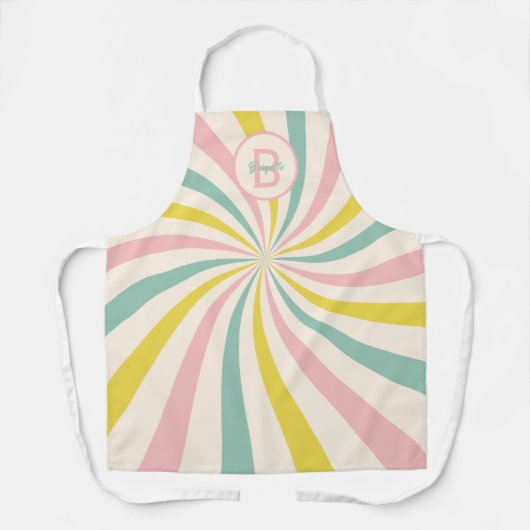 'Lollypop Vibes'、レトロモノグラム エプロン (正面)
