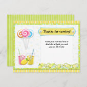 Lollypopsおよびレモネードの誕生会は感謝していしています サンキューカード (正面/裏面)