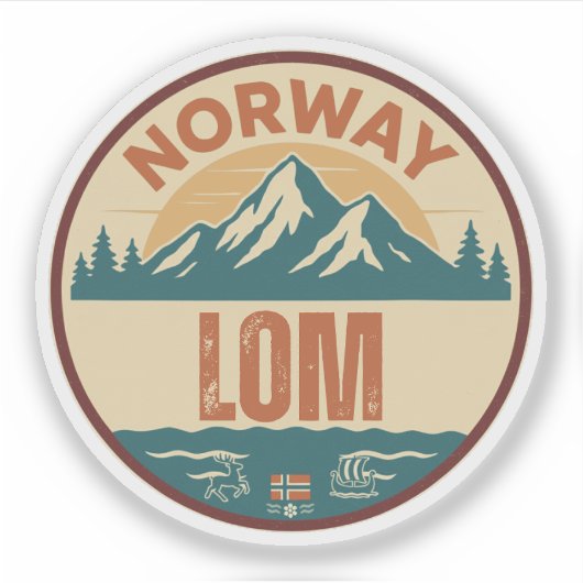 Lom, Norge Norway シール (正面)