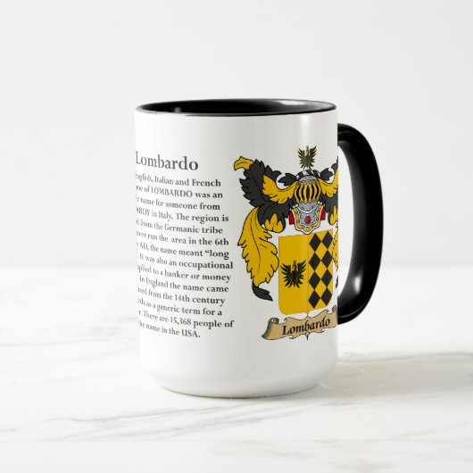 Lombardo家族の紋章付き外衣 マグカップ (正面右)